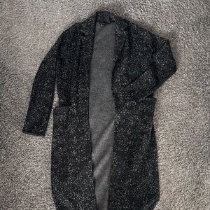 Theory Black and White Speckled Cardigan